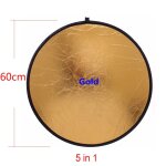 Rflecteur portable 5 en 1 pour studio photo, 43 pouces / 110cm, poigne de photographie, pliable, multi ...