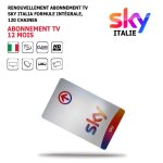 Renouvellement abonnement tv sky italia formule intgrale 12 mois, 120 chaines, hd, via satellite host ...