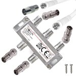Rpartiteur d'antenne 4 voies iec cble adaptateur tv satellite bk rpartiteur tv par cble 4 voies hd ...