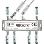 Répartiteur d'antenne iec 6 voies - câble tv - adaptateur tv par câble - dvbc dvbt2 - par exemple pour ... Répartiteur d'antenne iec 6 voies - câble tv - adaptateur tv par câble - dvbc dvbt2 - par exemple pour ...