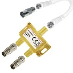 Répartiteur d'antenne iec avec câble et adaptateurs coaxiaux pour télévision par câble dvb - t2 dvb - ... Répartiteur d'antenne iec avec câble et adaptateurs coaxiaux pour télévision par câble dvb - t2 dvb - ...