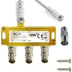 Rpartiteur d'antennes satellite iec 3 prises cble adaptateur tv cble adaptateur pour tlvision sans ...