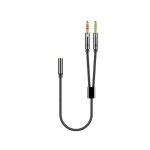 Rpartiteur de micro pour casque audio jack 3, 5 mm, adaptateur auxiliaire femelle vers 2 mles pour ...