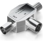 R�partition antenne t - couplage pour adaptateur tv t couplage coaxial 2x prise coaxiale argent