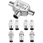 R�partition antenne t - couplage, r�partiteur coaxial d'antenne 1 entr�e femelle et 2 sorties m�les avec ...