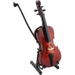 Rplique de violoncelle miniature, mini modle d'instrument de violoncelle en bois avec etui modle d'instrume ...