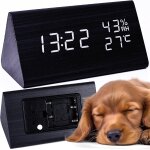 Retoo rveil numrique en bois, horloge digital, rveil electronique avec 3 rglages d'alarme, affichage ...