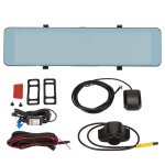 Rtroviseur dash cam voiture dvr moniteur enregistreur 1080p double camras cran tactile bluetooth gps ...