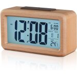 Réveil numérique en bois, horloge digitale réveil led horloge numérique avec affichage l'heure, date, ... Réveil numérique en bois, horloge digitale réveil led horloge numérique avec affichage l'heure, date, ...