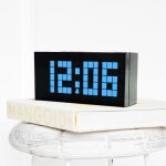 Rveil numrique - horloge de bureau led crative avec 4 chiffres et lumire bleue, prise us lumire ...
