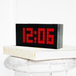 Rveil numrique - horloge de bureau led crative avec 4 chiffres, prise us lumire rouge