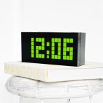 Rveil numrique - horloge de bureau led crative avec prise us, 4 chiffres lumire verte lumire verte ...