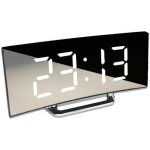 R�veil num�rique horloge �lectronique incurv�e grand �cran led horloge miroir horloge r�veil silencieux ...