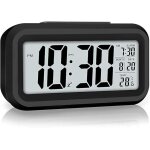 R�veil num�rique, horloge num�rique led avec affichage de la temp�rature, alarme miroir portable avec ...