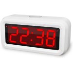 Reveil numerique, horloge numrique led a piles, lumire continue, 4 piles durent plus d'un an, rveil ...