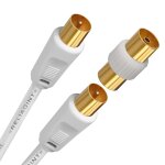 Rl cble d`antenne tv flexible coaxial mle vers mle de haute qualit, avec rallonge femelle, adaptateur ...