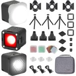 Rm01 kit d'eclairage vido led (3 pices), kit d'eclairage pour appareil photo portable etanche mini ...