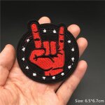 Rock music disco dj patchs brods punk sur vtements casque guitare rayures fer sur vtements diy appliques ...