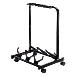 Rocktile multistand stand de 3 guitares avec roulettes pour guitares e / a Rocktile multistand stand de 3 guitares avec roulettes pour guitares e / a