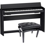Roland f701 - cb contemporary black + banquette piano