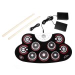 Roll - up drum set 9 pads de batterie electroniques en silicone aliments par usb / batterie pour les ...