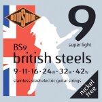 Rotosound bs9 british steels 9 - 42 cordes acier inoxydable pour guitare electrique