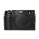 Sac pour appareil photo en cuir pu, demi - tui pour x100v, fuji x100v, ouverture de la batterie, housse ...