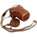 Sac en cuir pu pour appareil photo, �tui de luxe pour lumix dmc - gx80 dmc - gx85 gx80 gx85 14 - 140mm ...