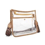 Sac transparent stade approuv sangle de guitare zipp haut travail ecole jeux et concerts. (marron)