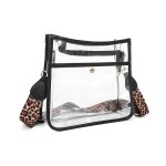 Sac transparent stade approuv� sangle de guitare zipp� haut travail ecole jeux et concerts. (noir)