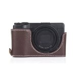 Sacoche pour appareil photo en demi pu, étui grip pour ricoh dérii gr3 - type leather coffee Sacoche pour appareil photo en demi pu, étui grip pour ricoh dérii gr3 - type leather coffee
