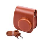 Sacoche en cuir pu avec bandouli�re pour appareil photo fujifilm instax mini 11 - marron, violet, noir, ...