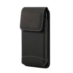 Pour samsung galaxy s25 ultra (2025) housse ceinture verticale cuir et nylon - dfvmobile