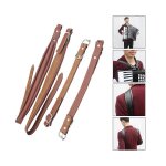 Sangle accord�on en cuir etanche r�glable 16 bass - 120 bass accord�on bandouli�re universelle (marron) ...