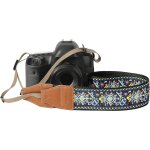 Sangle pour appareils photo, bandoulire universelle rglable vintage tisse, courroie avec fleurs brodes ...