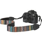 Sangle pour cam�ra, ceinture de cou en toile de coton tress�e avec bandouli�re r�glable pour tous les ...