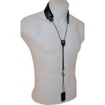 Sangle clarinette basse bg c50 - cuir noir - 1 crochet