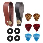 Sangles de cou pour guitare en cuir, boucles antidrapantes, plectres de guitare acoustique electrique ...