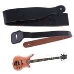 Sangle epaisse r�glable en cuir pu souple pour guitare acoustique electrique, basse, noir