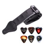 Sangle de guitare avec 6 supports de médiator pour guitare electrique / acoustique (sangle en nylon avec ... Sangle de guitare avec 6 supports de médiator pour guitare electrique / acoustique (sangle en nylon avec ...