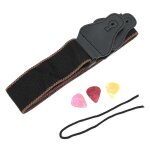 Sangle de guitare acoustique basse electrique ukull ceinture rglable largeur pu cuir 3 mdiators (marron) ...