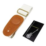 Sangle de guitare acoustique electrique réglable en nylon tissé avec extrémités en cuir, accessoires ... Sangle de guitare acoustique electrique réglable en nylon tissé avec extrémités en cuir, accessoires ...