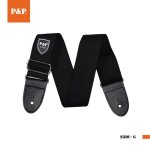 Sangle de guitare acoustique rglable, en coton avec extrmits en cuir, bande d'paule souple pour ukulele ...