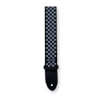 Sangle guitare b&w check - echiquier noir et blanc - dunlop d38 - 31bk