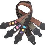 Sangle de guitare basse acoustique electrique sangle en nylon réglable 3 médiators support de sélection, ... Sangle de guitare basse acoustique electrique sangle en nylon réglable 3 médiators support de sélection, ...