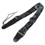 Sangle de guitare ceinture en polyester basse acoustique electrique tte de mort style punk, bleu clair ...
