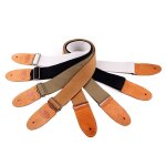 Sangle de guitare en coton et cuir, confortable, ceinture universelle, couleur unie, ukulele, accessoires ... Sangle de guitare en coton et cuir, confortable, ceinture universelle, couleur unie, ukulele, accessoires ...