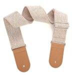 Sangle de guitare en coton et lin avec cuir renforc double couche pour guitare electrique