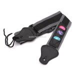 Sangle de guitare en cuir et nylon souple, avec 3 supports de m�diators, extr�mit�s en cuir, pour basse, ...