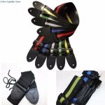 Sangle de guitare electrique basse acoustique en nylon, réglable et durable, avec extrémités en cuir ... Sangle de guitare electrique basse acoustique en nylon, réglable et durable, avec extrémités en cuir ...